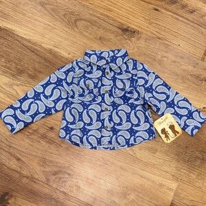 Wrangler Paisley Patterned Blue Kids Shirt